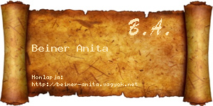 Beiner Anita névjegykártya